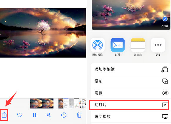 龙胜苹果14维修店分享iPhone14相册视频如何循环播放 